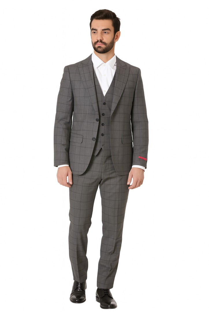 CELINI: Plaid 3pc. Suit 2735